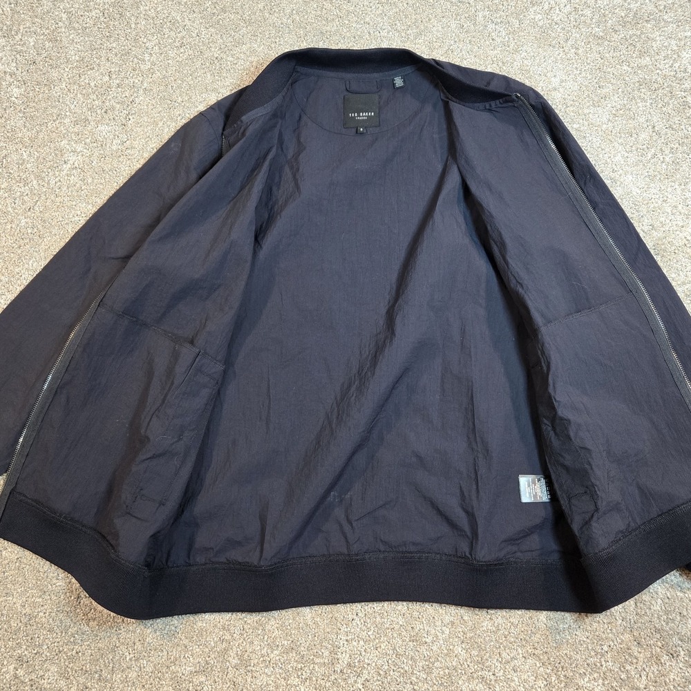 TED BAKER LONDON Bomber Jacket Coat Full Zip Up Men's Size 5 (L) Navy waterproof - Picture 9 of 13